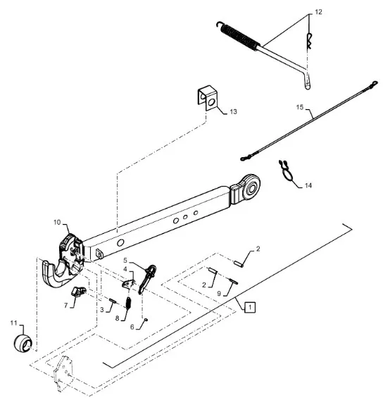 87549255 - Тягакрюк (4 кат., только для HD задн. моста) нижн. лев. нав. зад. TGT8./Mg.